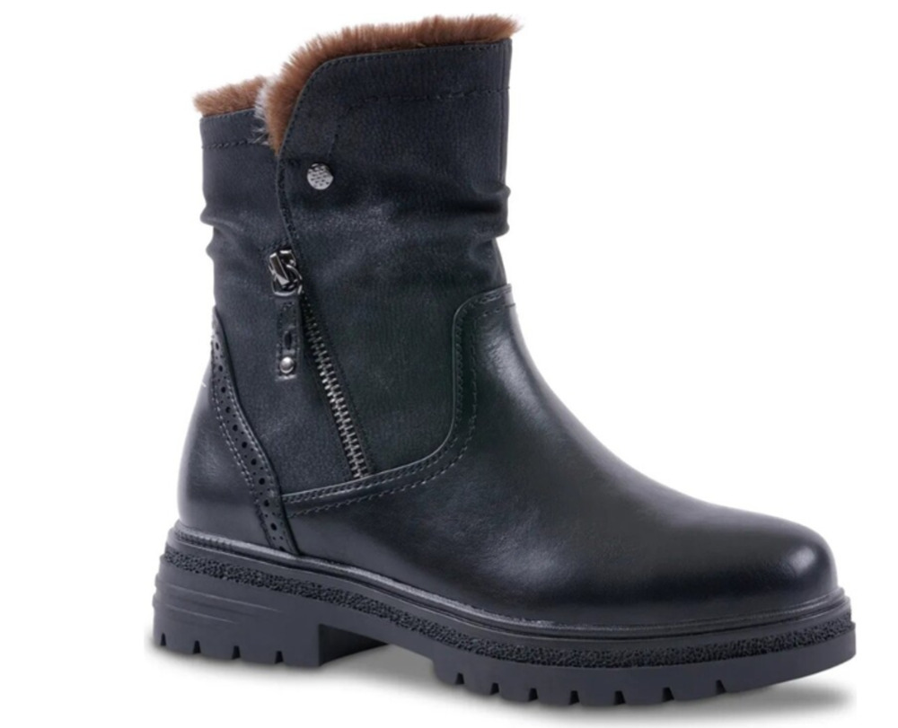 G.C. Shoes Boots Women's Size 6.5 Black Martin Faux Fur Lined Ankle Snow Boots